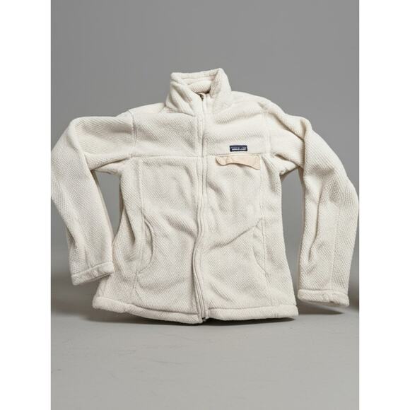 Patagonia Women’s Retool Full Zip Fleece Jacket Pullover Ivory SizeM - Picture 1 of 9